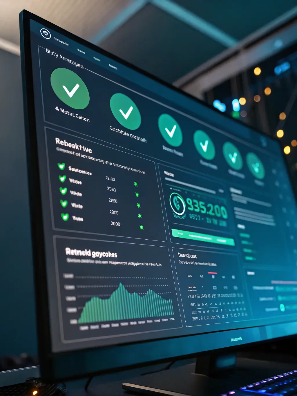 An AI interface displaying verified insights and data analysis, symbolizing accuracy and fairness in care management.